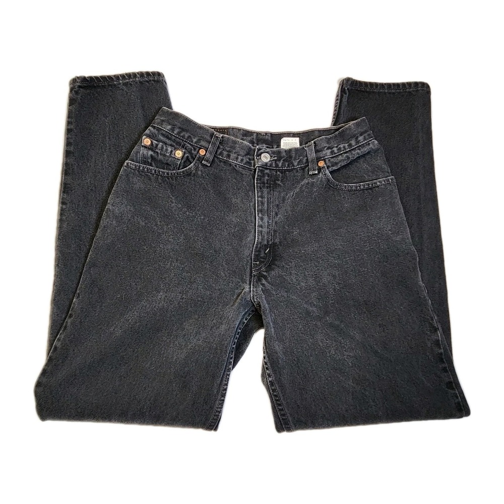 Vintage 1999 Levi's 550 Black Jeans Womens 12 Relaxed Fit Tapered Mom Grunge USA